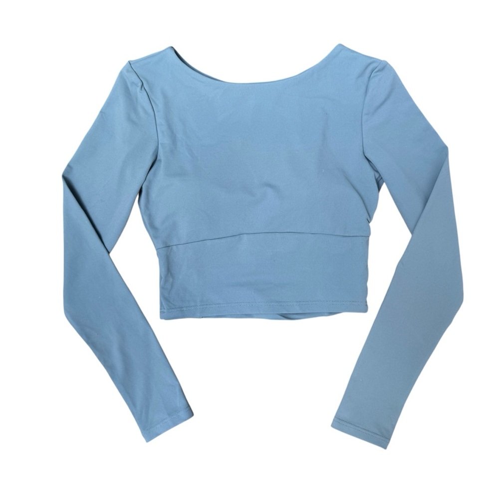 Halara Teal XS Long Sleeve Backless Athletic Crop Top